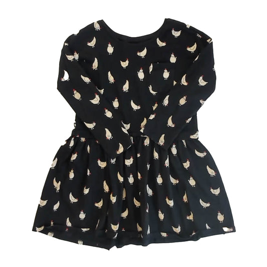 Tea Collection Girls Black Chickens Dress Size: 10 Years Black Chickens