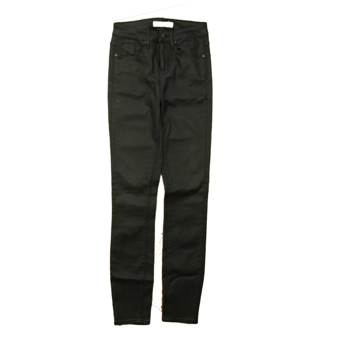 Unpublished Girls Black Coated Jeans Size: Junior 25 Black Coated
