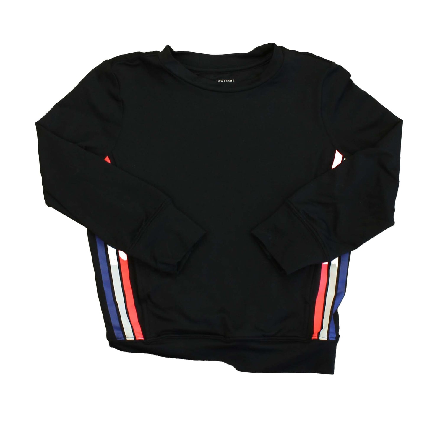 Rockets Of Awesome Girls Black | Coral | White | Blue | Stripes Sweatshirt Size: 4T Black | Coral | White | Blue | Stripes
