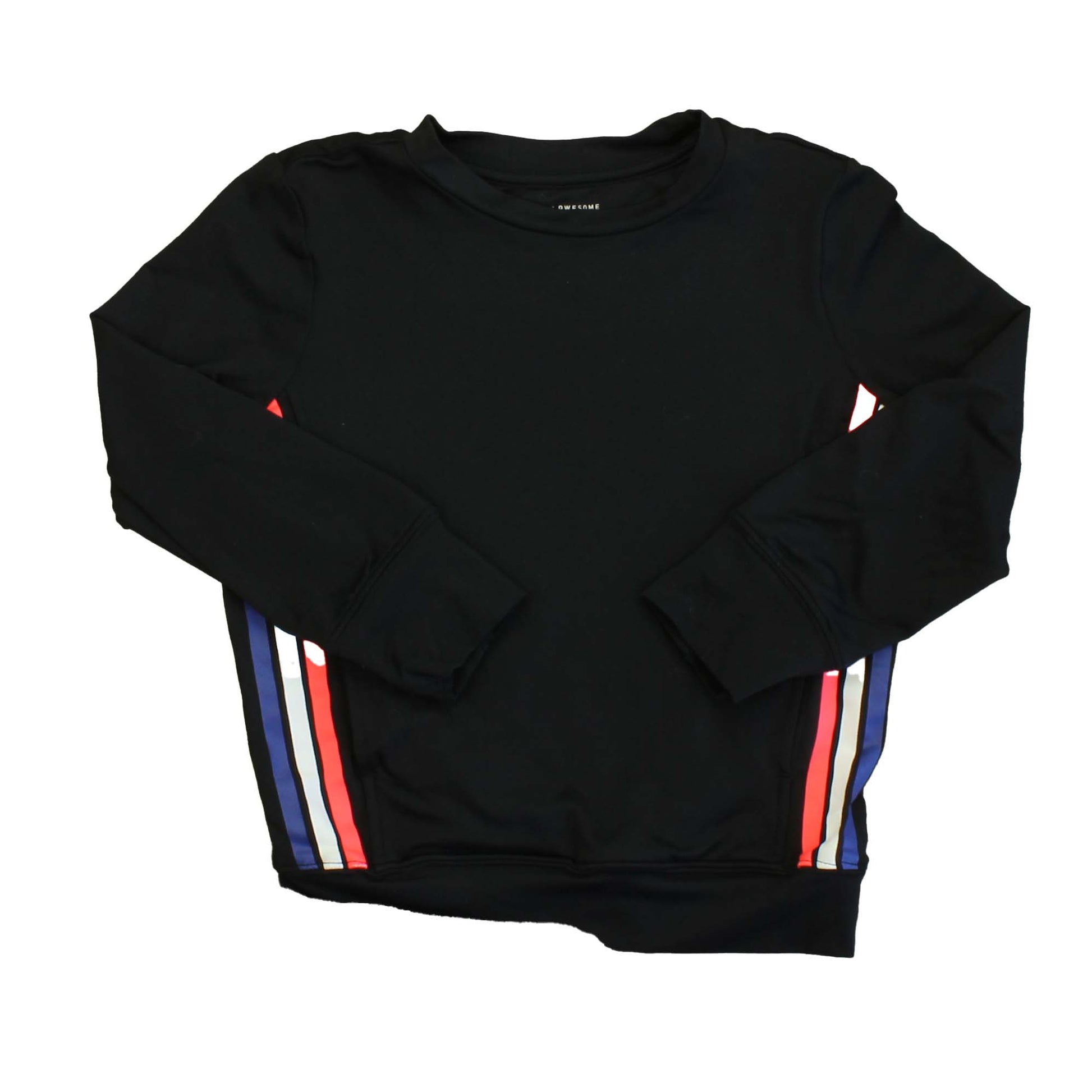 Rockets Of Awesome Girls Black | Coral | White | Blue | Stripes Sweatshirt Size: 4T Black | Coral | White | Blue | Stripes