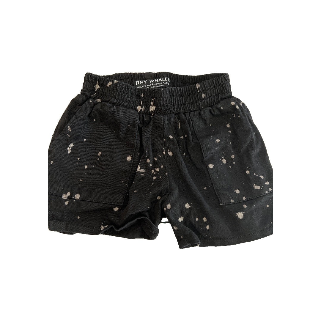 Tiny Whales Unisex Black | cream | Pattern Shorts Size: 3T Black | cream | Pattern