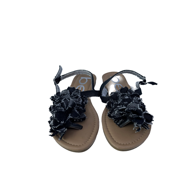 Bebe Girls Black Denim Sandals Size: 1 Youth Black Denim