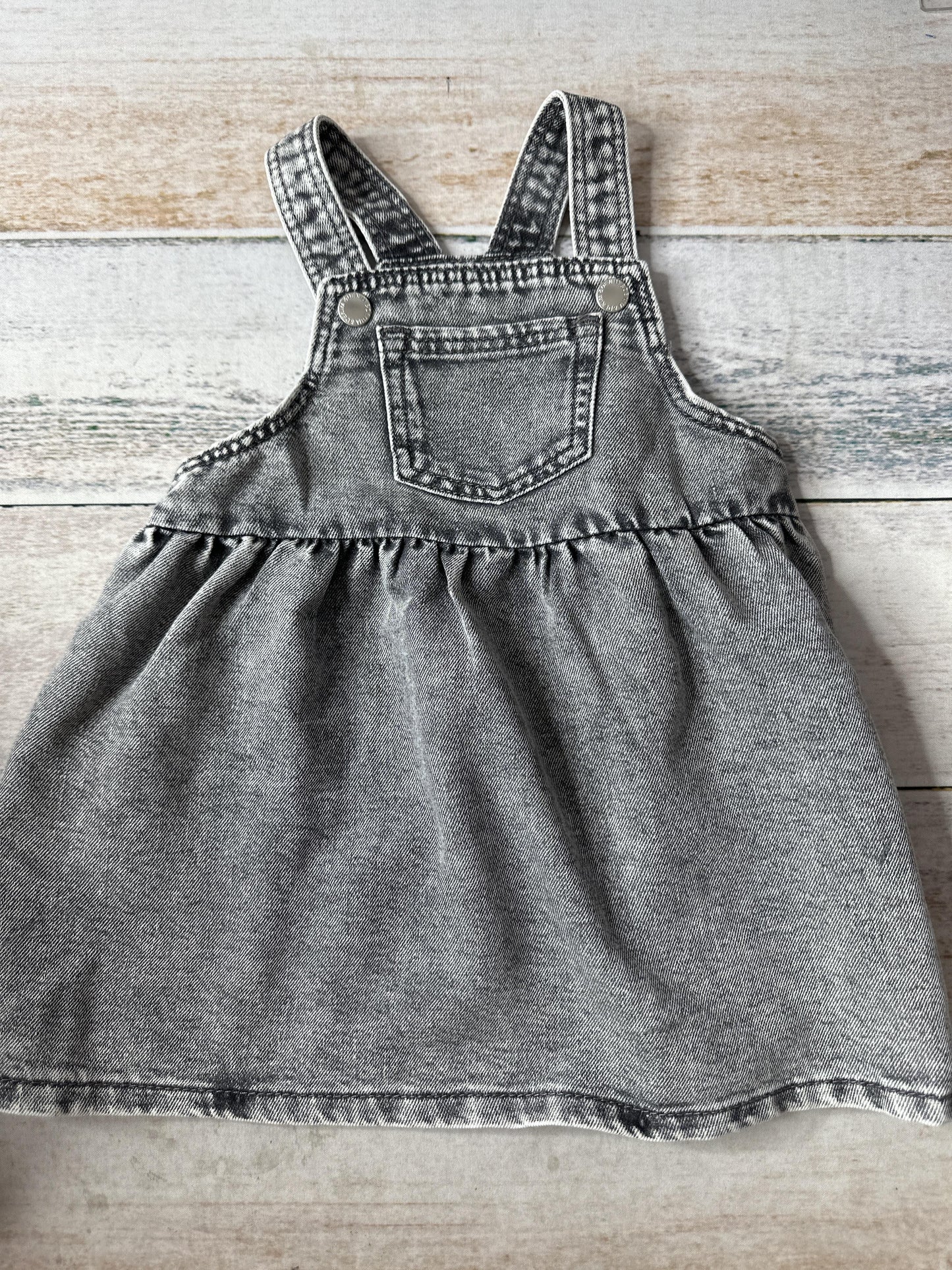 H&M Girls Black | Denim Dress Size: 6-9 months Black | Denim