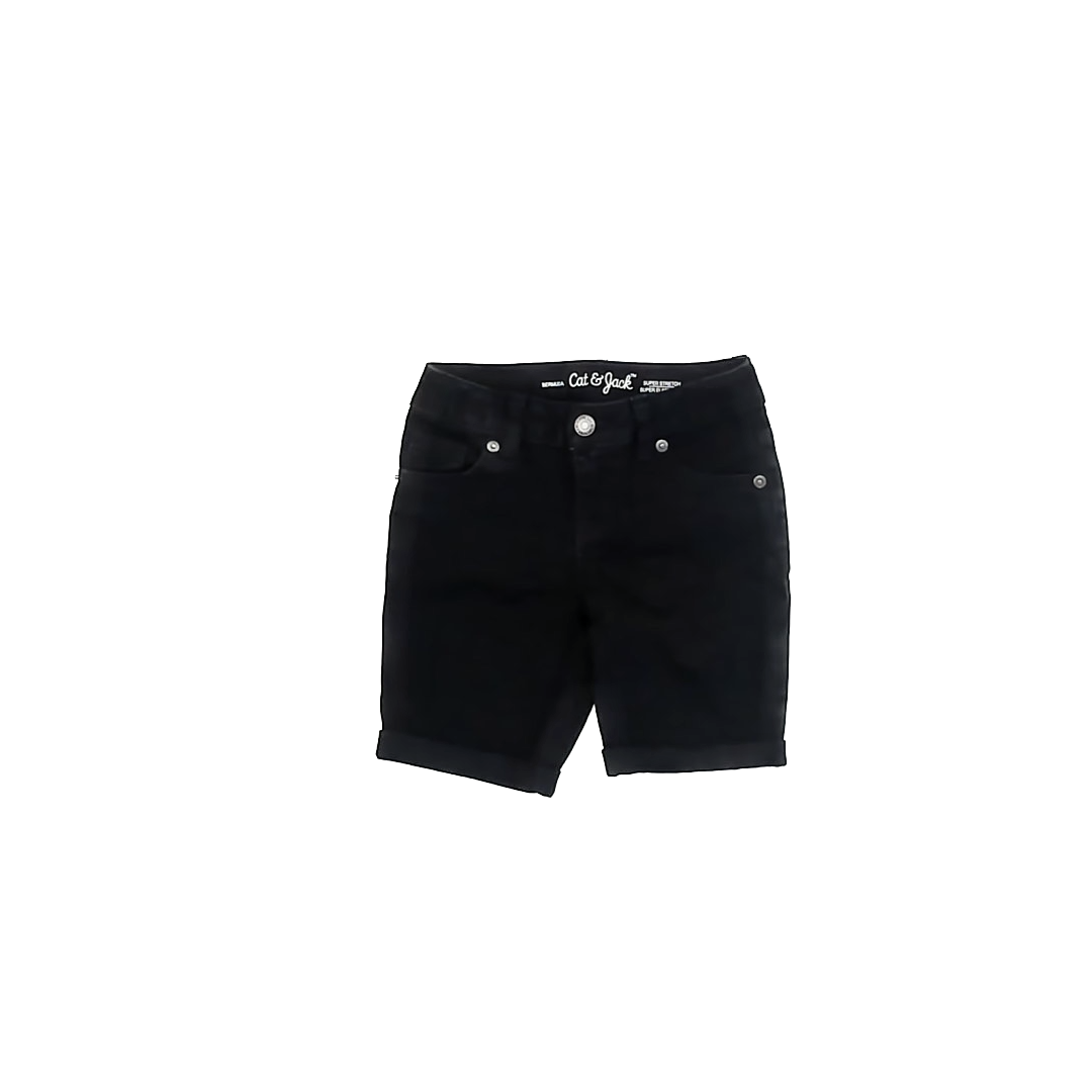 Cat & Jack Girls Black Denim Jean Shorts Size: 4-5T Black Denim