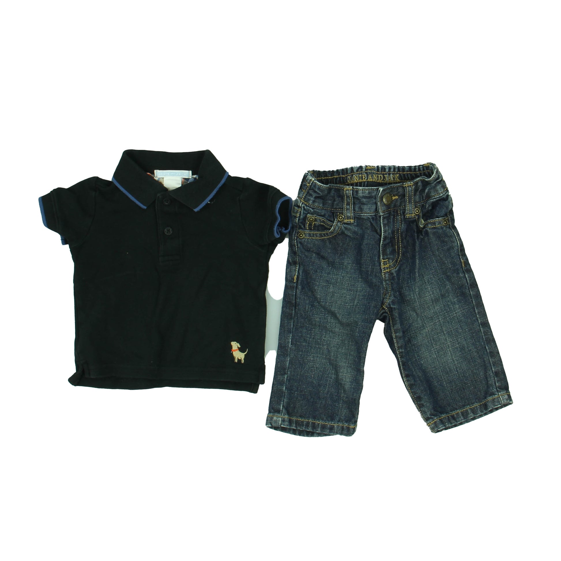 Janie and Jack Boys Black | Denim Apparel Sets Size: 3 - 6 Months Black | Denim