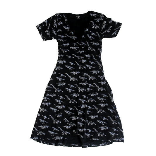 Svaha Girls Black | Dino Dress Size: Adult XS Black | Dino