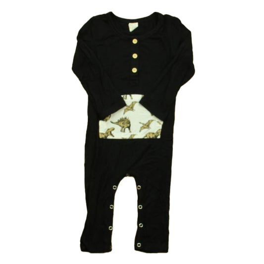 Kate Quinn Organics Boys Black Dinosaurs Long Sleeve Outfit Size: 12-18 Months