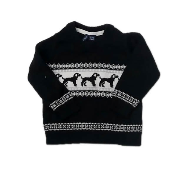 Janie and Jack Boys Black Dogs Sweater Size: 12-18 Months Black Dogs