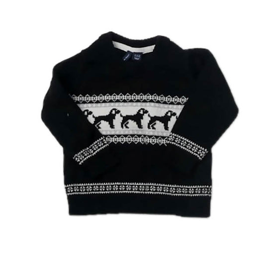 Janie and Jack Boys Black Dogs Sweater Size: 12-18 Months Black Dogs