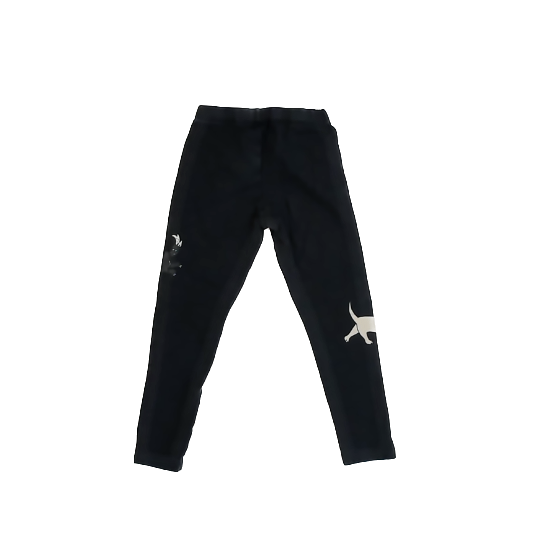 Lindex Girls Black | Dogs Leggings Size: 4-5T Black | Dogs