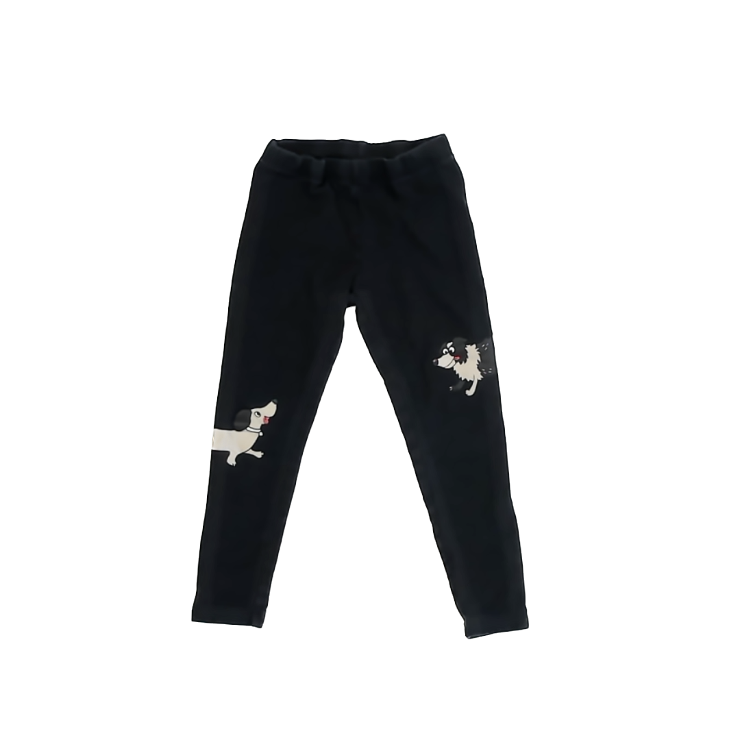 Lindex Girls Black | Dogs Leggings Size: 4-5T Black | Dogs