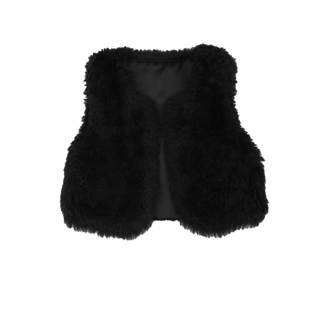 PL Kids Girls Black | Faux Fur Vest Size: 2T