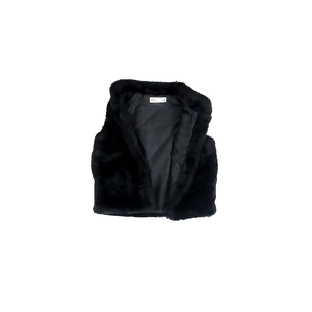 Epic Threads Girls Black Faux Fur Vest Size: 2T Black Faux Fur