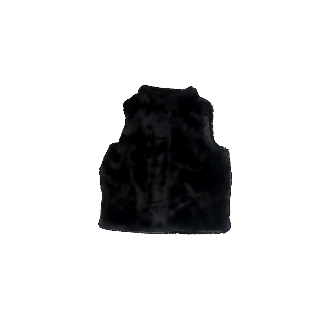 Epic Threads Girls Black Faux Fur Vest Size: 2T Black Faux Fur