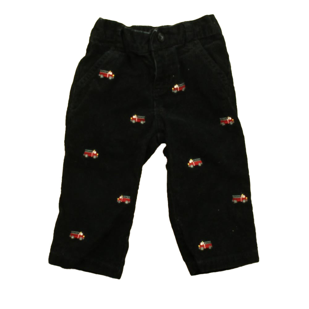 Gymboree Boys Black Firetrucks Corduroy Pants Size: 12-18 Months Black Firetrucks