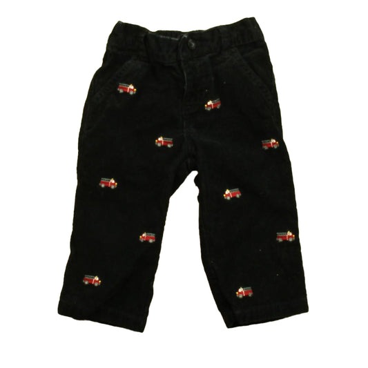 Gymboree Boys Black Firetrucks Corduroy Pants Size: 12-18 Months Black Firetrucks