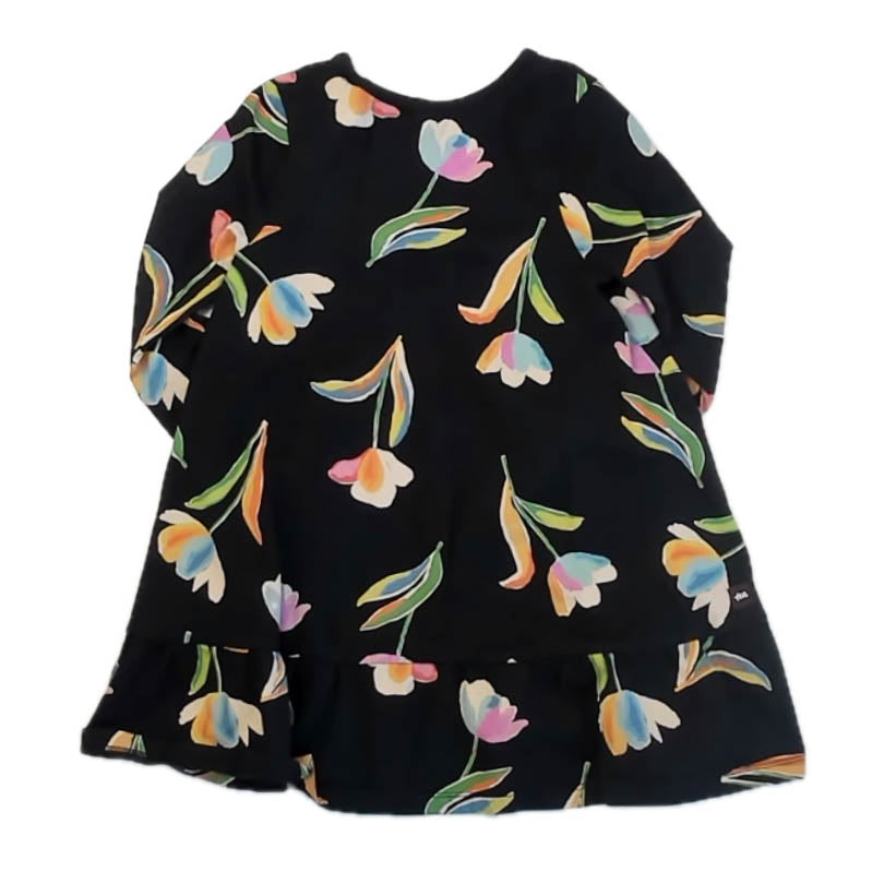 Tea Collection Girls Black Floral Dress Size: 4T Black Floral