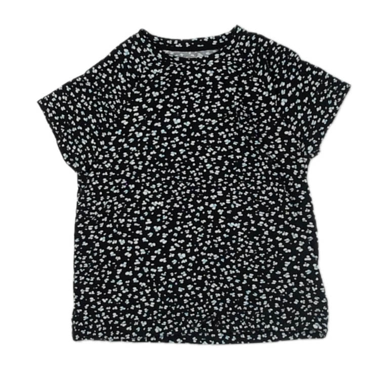Rockets Of Awesome Girls Black Floral T-Shirt Size: 12 Years Black Floral