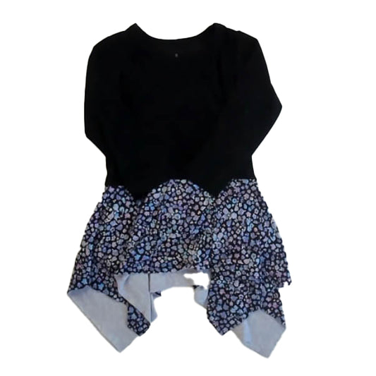 Hannah Sky Girls Black Floral Dress Size: 2T Black Floral