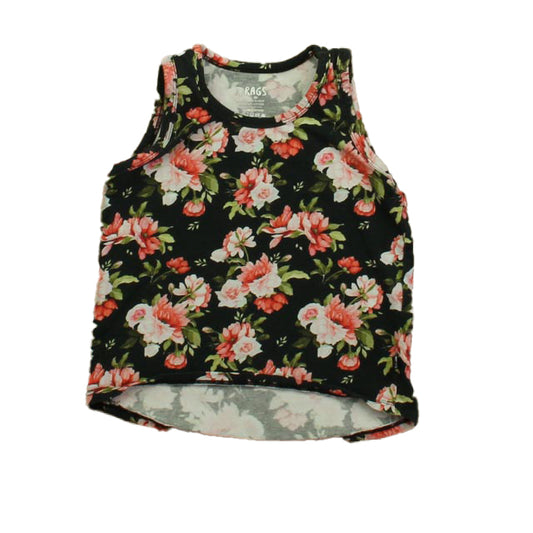 Rags Girls Black Floral Tank Top Size: 2T Black Floral