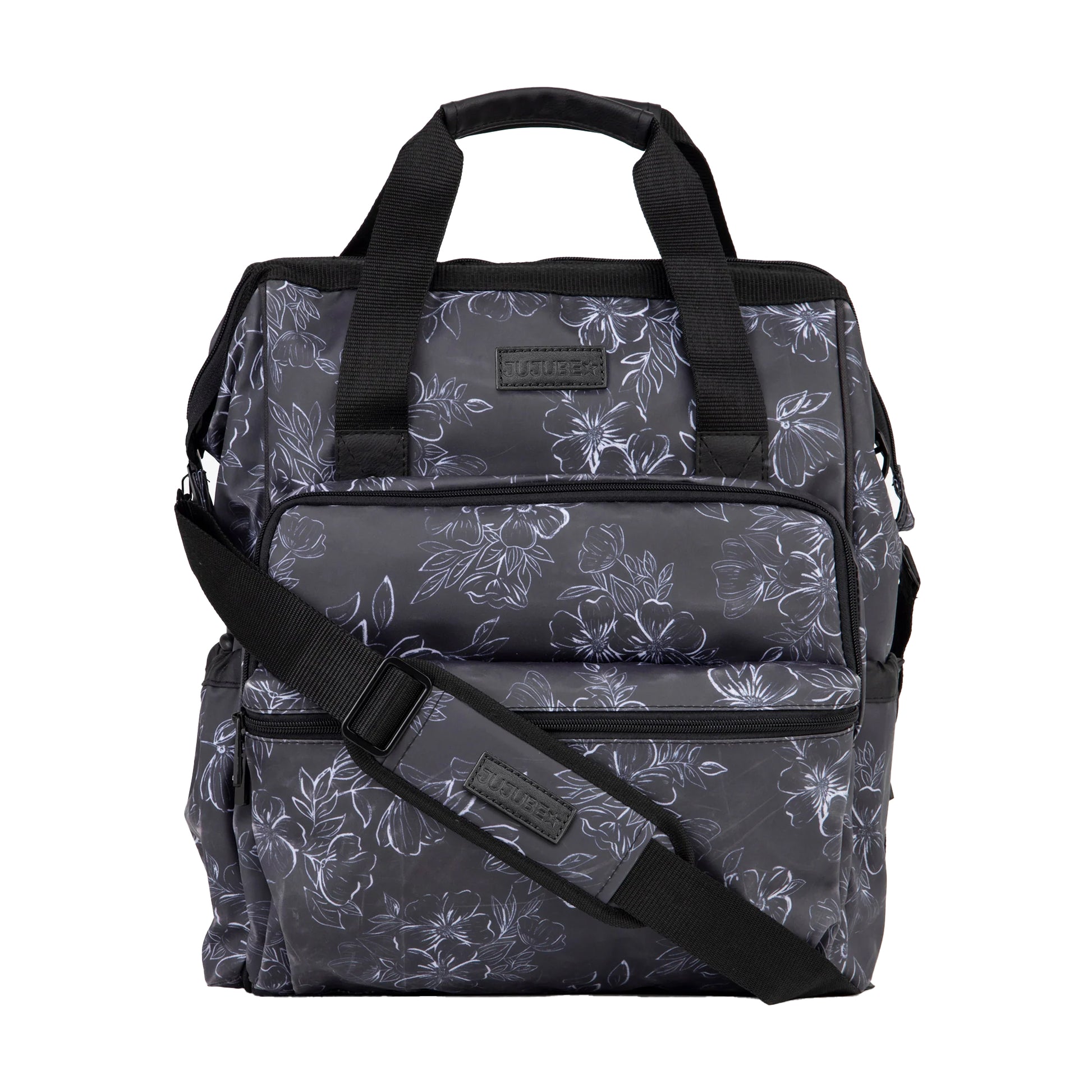 JuJube Girls Black Floral Diaper Bag Size: Dr. Mom Multi-Carry Backpack Black Floral