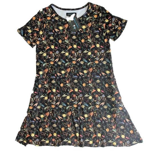 Charlies Project Girls Black Floral Dress Size: Adult S Black Floral