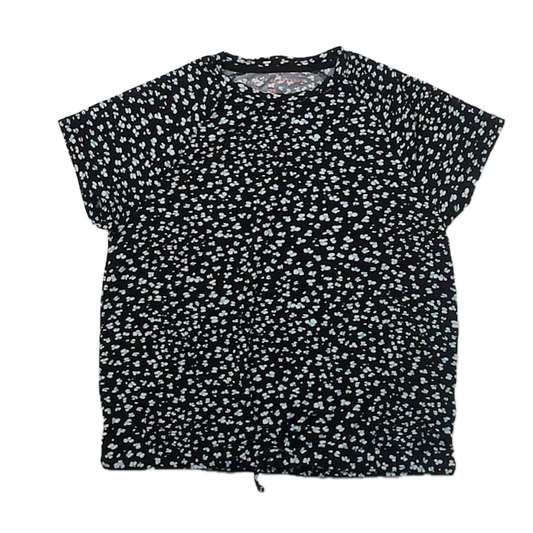 Rockets Of Awesome Girls Black Floral T-Shirt Size: 10 Years Black Floral