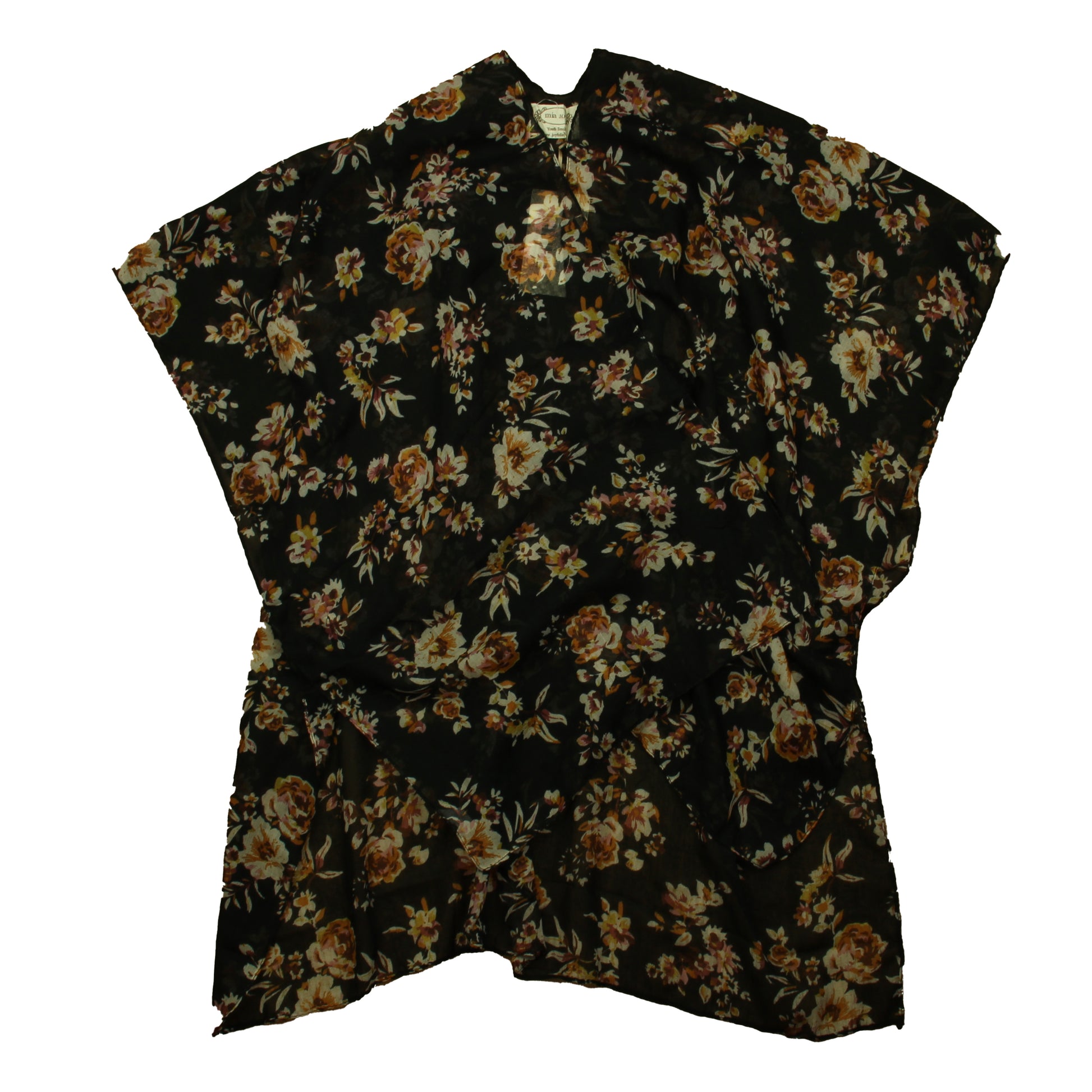 Mia Joy Girls Black Floral Blouse Size: 6-8 Years Black Floral