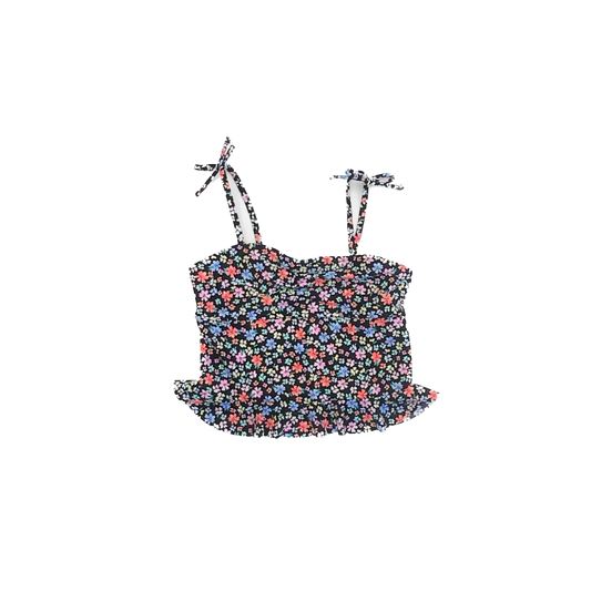 Cat & Jack Girls Black Floral Swimwear Size: 10-12 Years Black Floral