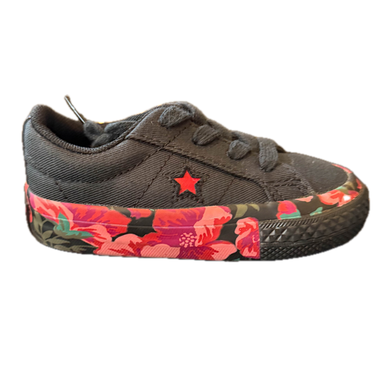 Converse Girls Black Floral Sneakers Size: 5 Toddler Black Floral