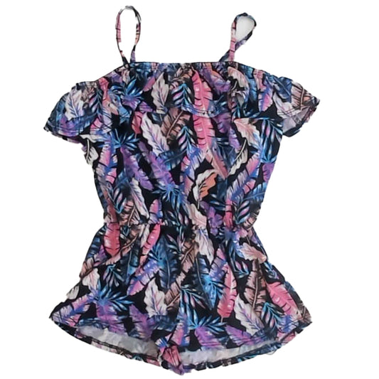 Pinc Girls Black Floral Romper Size: 6 Years Black Floral