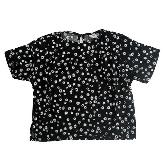 Zara Girls Black Floral Blouse Size: 10 Years Black Floral