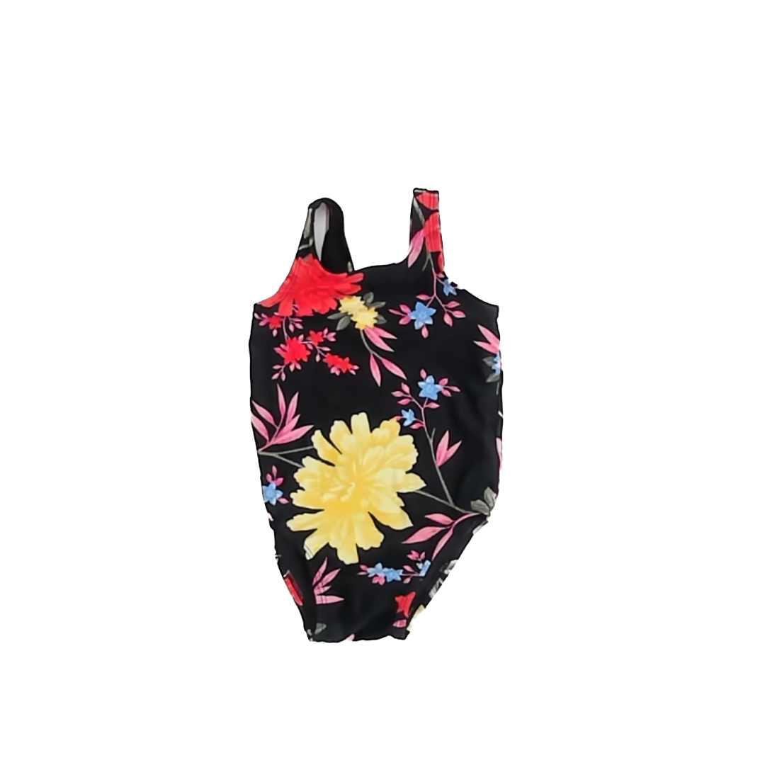 Old Navy Girls Black Floral 1-piece footed Pajamas Size: 18-24 Months Black Floral