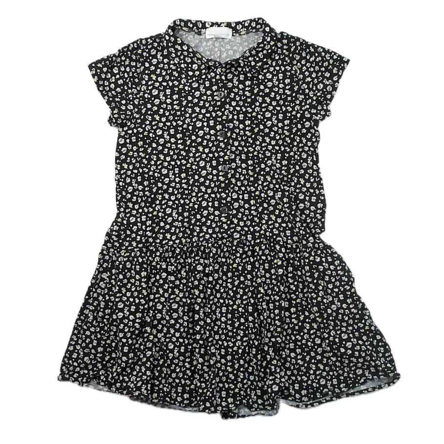 Rockets Of Awesome Girls Black Floral Dress Size: 12 Years Black Floral