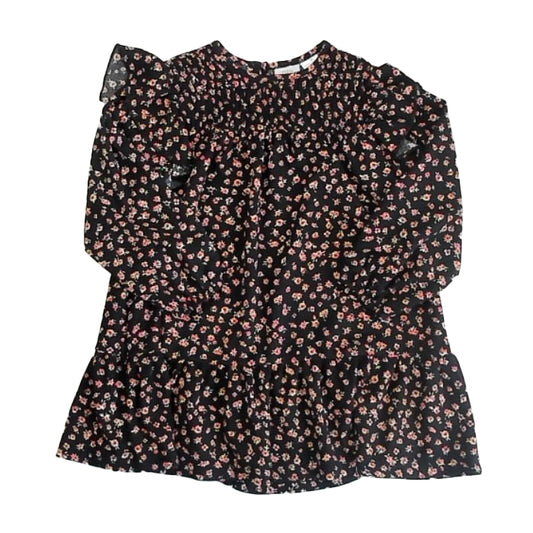 Zara Girls Black Floral Dress Size: 3-4T Black Floral