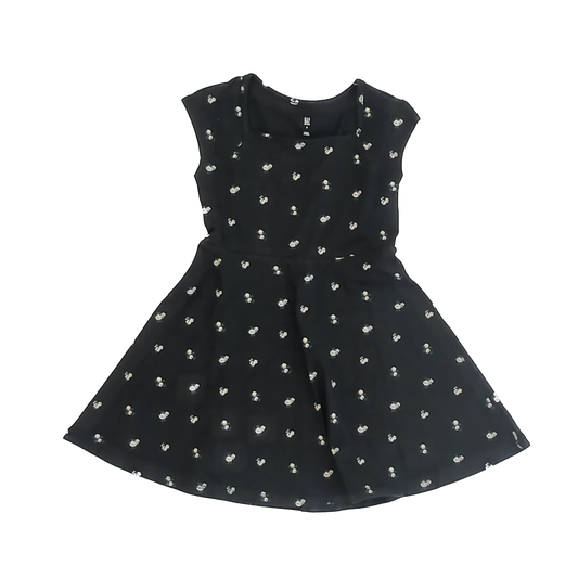 Gap Girls Black Floral Dress Size: 6-7 Years Black Floral