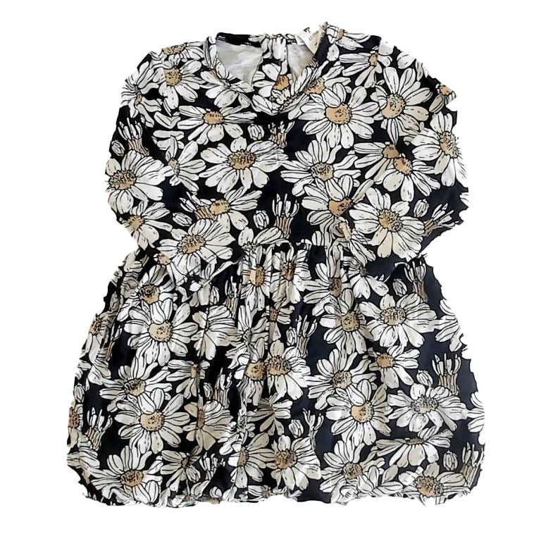Kate Quinn Girls Black Floral Dress Size: 12-18 Months Black Floral