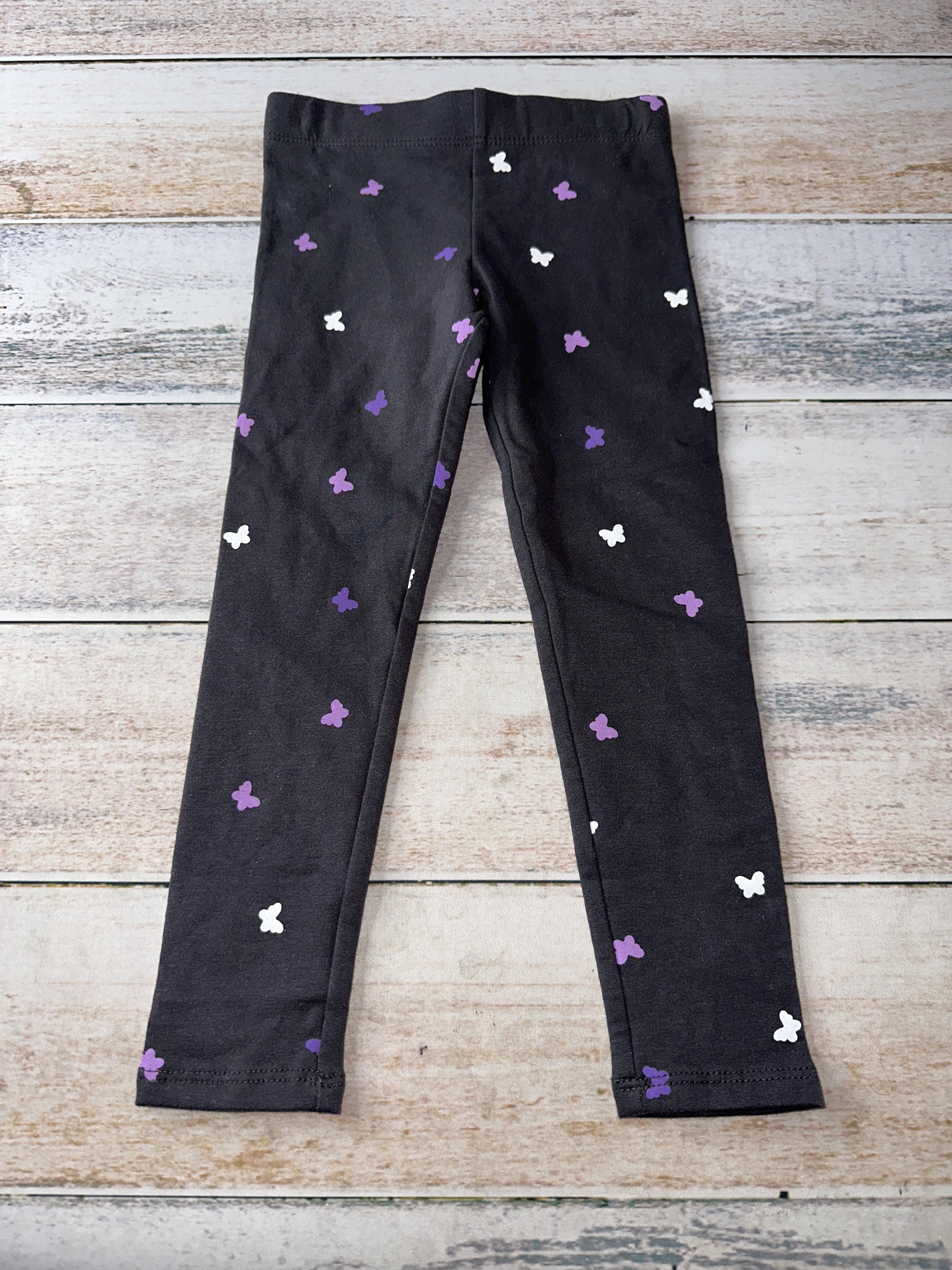 H&M Girls Black | Flowers Pants Size: 3T Black | Flowers