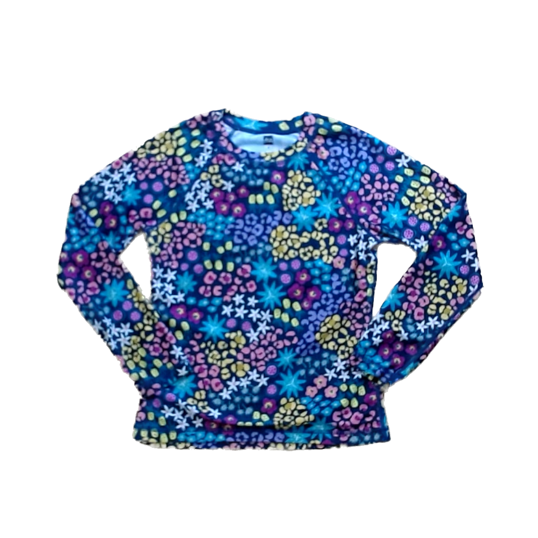 Tea Collection Girls Black | Flowers Rashguard Size: 8 Years Black | Flowers
