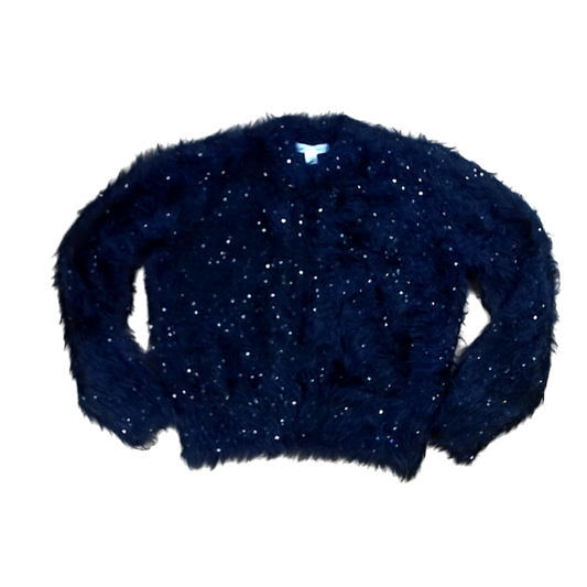 Rockets Of Awesome Girls Black Fluffy | Silver Sequins Sweater Size: 5T Black Fluffy | Silver Sequins