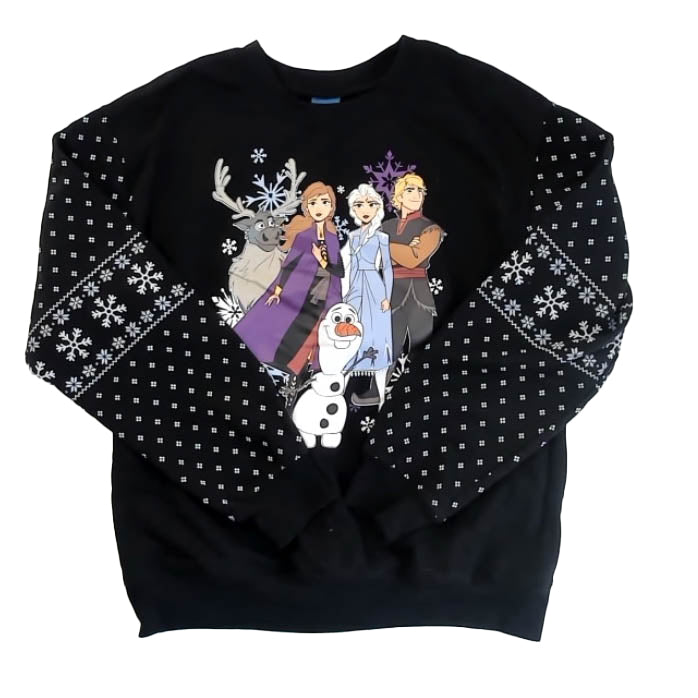 Disney Girls Black Frozen Sweatshirt Size: Junior M Black Frozen