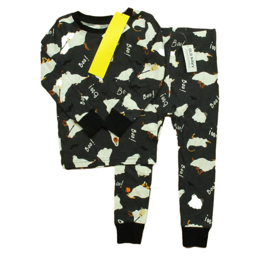 Old Navy Unisex Black Ghosts 2-piece Pajamas Size: 2T