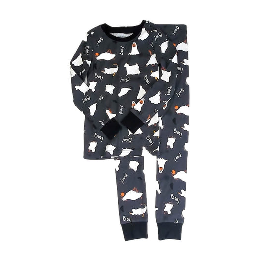 Old Navy Boys Black Ghosts 2-piece Pajamas Size: 5T Black Ghosts