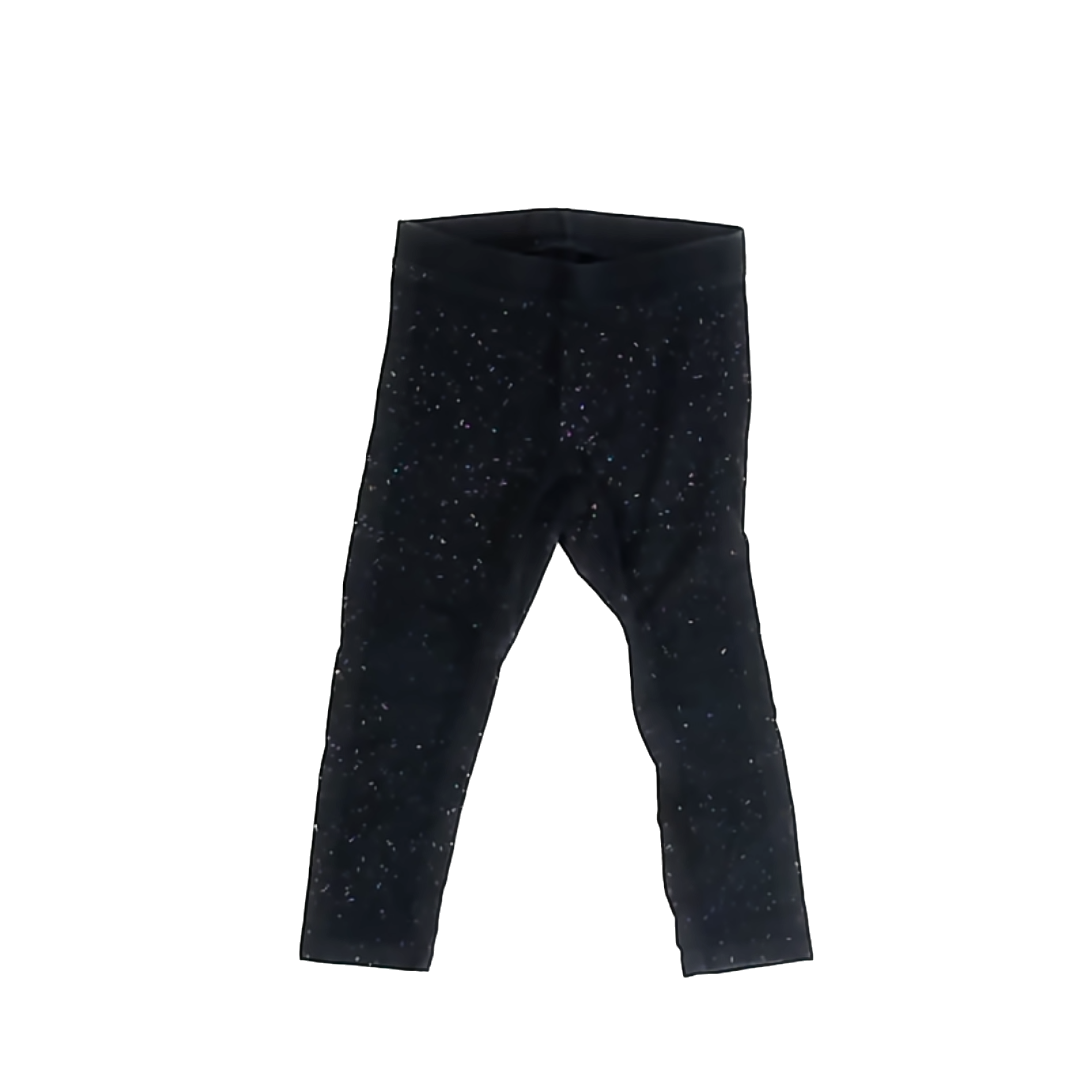 Cat & Jack Girls Black Glitter Leggings Size: 2T Black Glitter