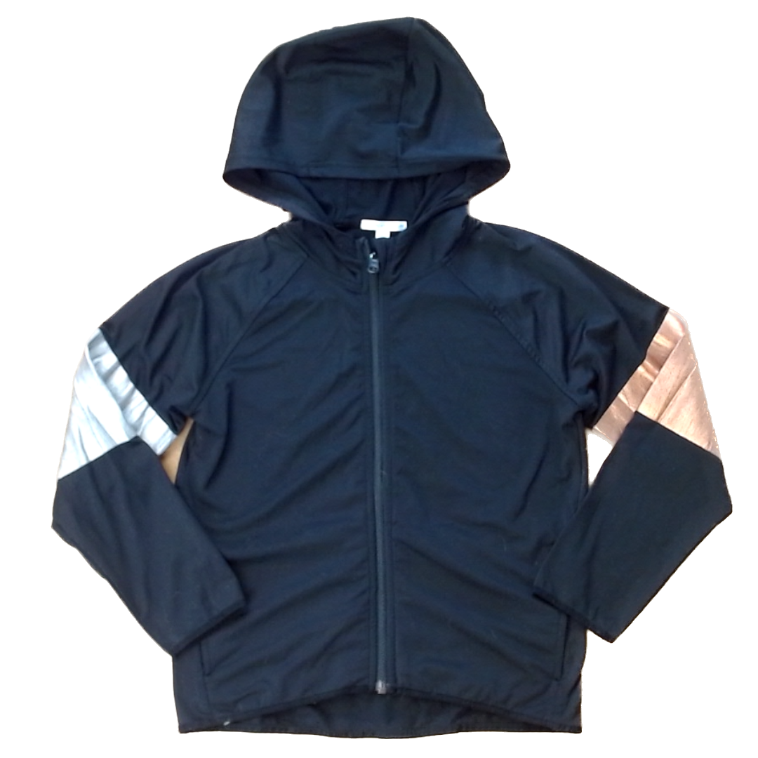 Rockets Of Awesome Girls Black | Gold and Bronze Arm Stripes Sweater Size: 8 Years Black | Gold and Bronze Arm Stripes