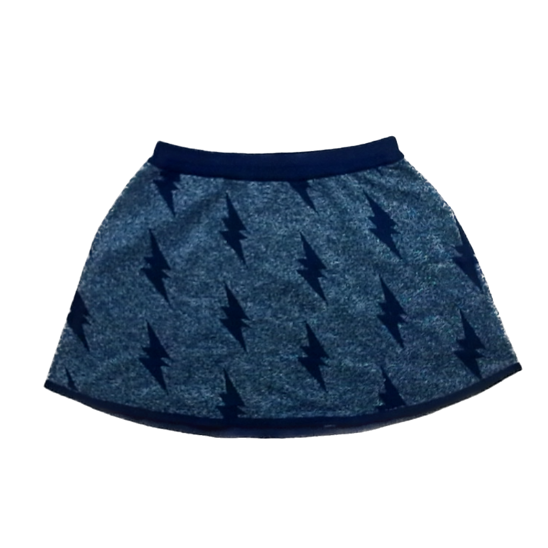 Rockets Of Awesome Girls Black Gold | Lightening Bolt Skirt Size: 5 - 7 Years Black Gold | Lightening Bolt