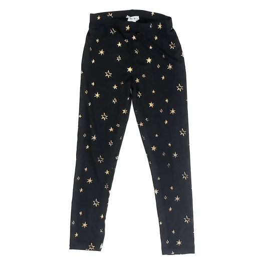 Beautees Girls Black Gold Metallic Stars Leggings Size: 8 Years Black Gold Metallic Stars