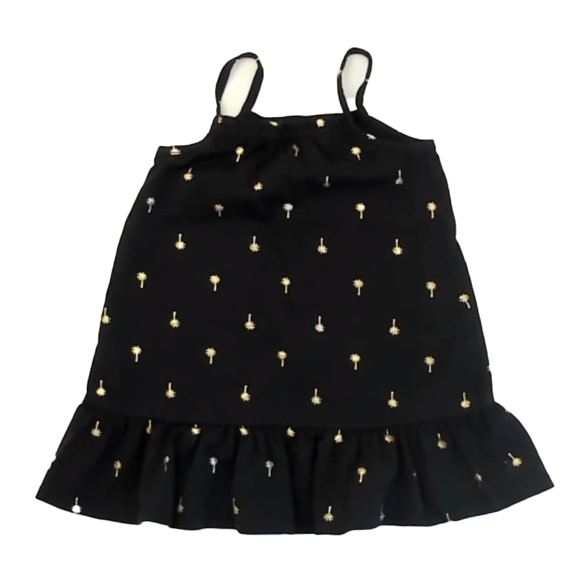 The Children's Place Girls Black | Gold Palm Trees Dress Size: 4T Black | Gold Palm Trees