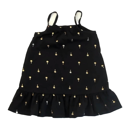 The Children's Place Girls Black | Gold Palm Trees Dress Size: 4T Black | Gold Palm Trees