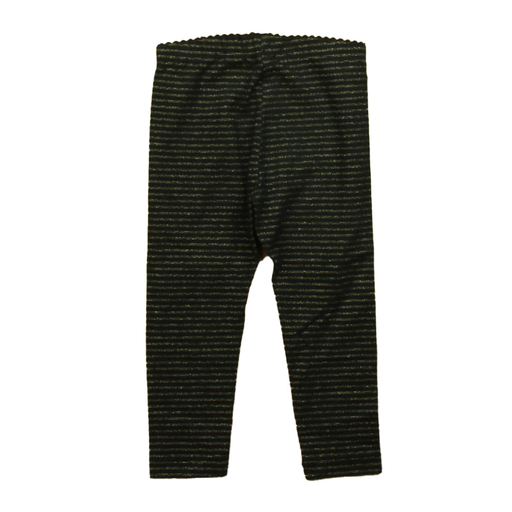 Tea Girls Black | Gold Stripe Leggings Size: 2T Black | Gold Stripe